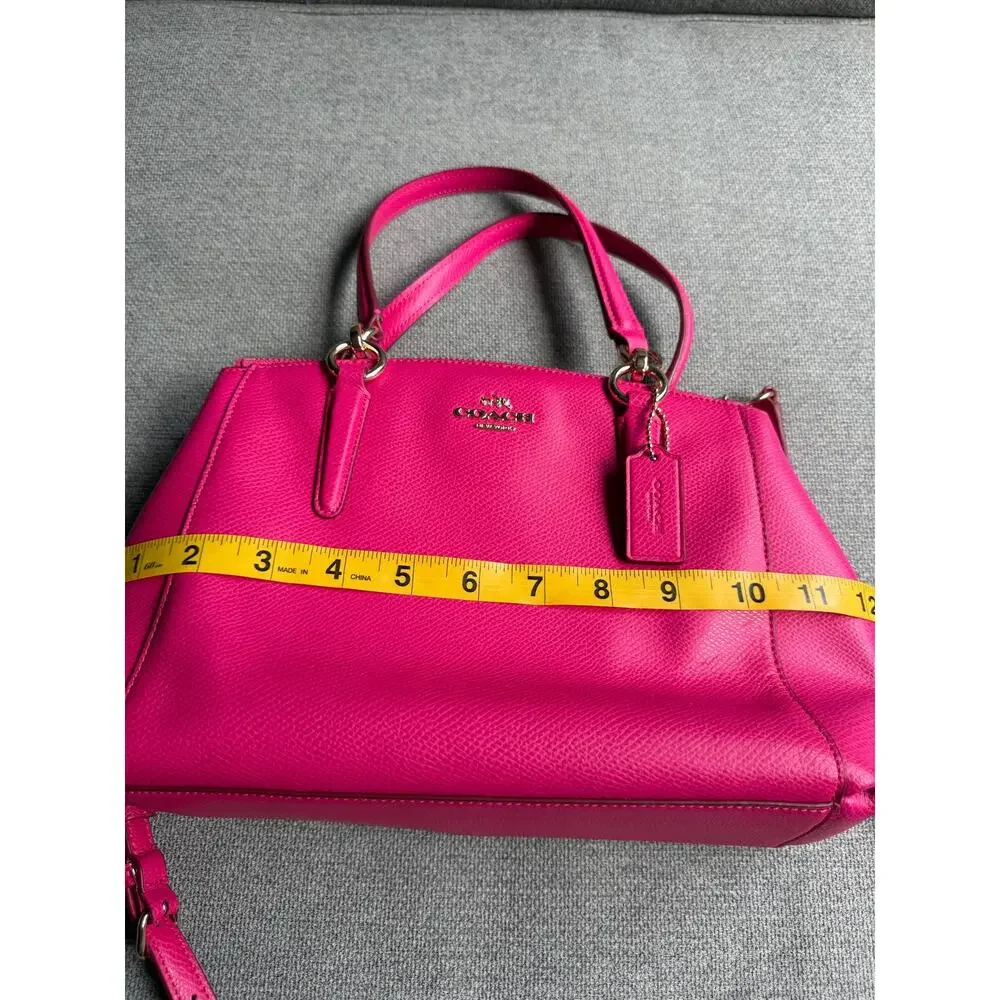 Coach Mini Christie Carryall Leather Shoulder HandBag Hot Pink